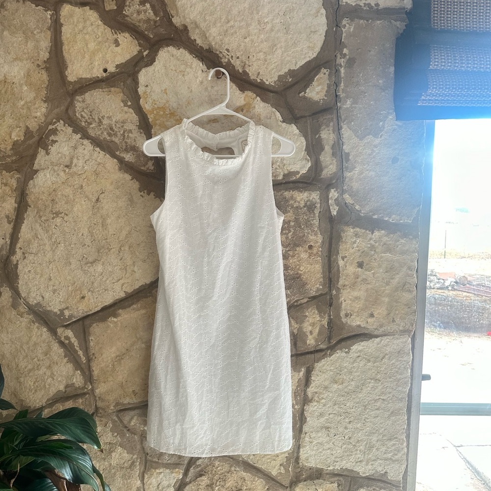 Sail To Sable Anthropologie Eyelet White Keyhole Detail Mini Spring summer Dress
